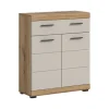 Rootz Freestanding Cabinet - Storage Unit - Organizer - Ample Storage - 74x88x31cm - Evoak Oak & Cashmere Imitation MDF Front
