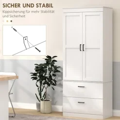 Rootz Fritstående køkkenskab - Pantry Storage - Stue Cabinet - Justerbare hylder - 75W x 39d x 178H cm