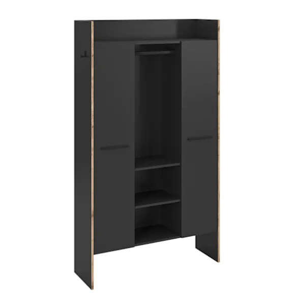 Rootz Garderobe - Tøjopbevaring - Arrangør - Moderne stil - Sort - 105x189x37cm