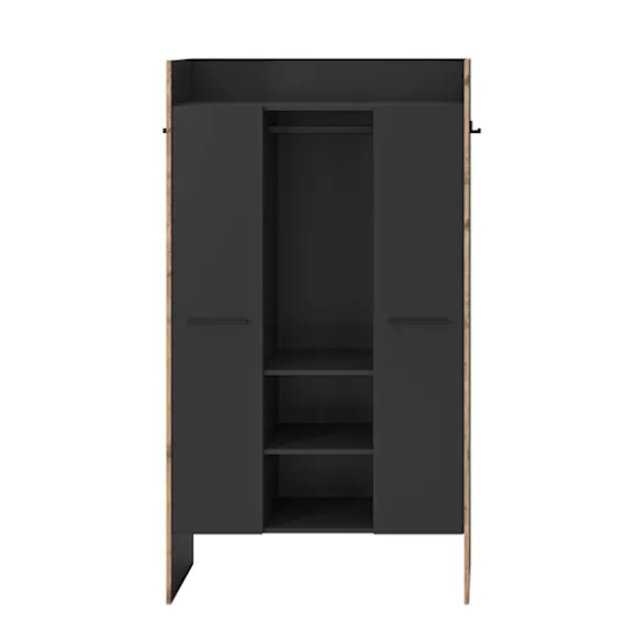 Rootz Garderobe - Tøjopbevaring - Arrangør - Moderne stil - Sort - 105x189x37cm