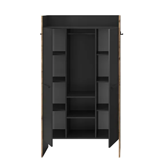 Rootz Garderobe - Tøjopbevaring - Arrangør - Moderne stil - Sort - 105x189x37cm