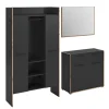 Rootz Garderobe Set - Closet Ensemble - Opbevaringskombination - Holdbar sort - 215 cm x 189 cm x 37 cm