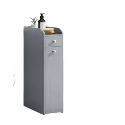 Rootz Gray Badeværelse Skab - Smalt skab - Lille toiletpapirskab - Rumbesparende design - 40 cm x 18 cm x 70 cm