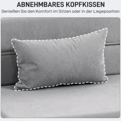 Rootz gulvsofa - polstret sofa - konvertibel madras - behageligt skum - 210 cm x 80 cm x 15 cm - gråt stof
