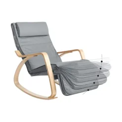Rootz Gyngestol - Afslappende stol - Hvilestol - Bomuldsbetræk - Birketræ - Skumpolstring - 67 cm x 115 cm x 91 cm