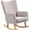 Rootz gyngestol - Retro Design lænestol - Polstret lænestol - Ergonomisk komfort - 72cm x 97cm x 100cm - Grå