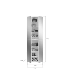 Rootz High -Gloss White Garderobe Set - Træmateriale - Blankt finish - Optimal opbevaring - 122 cm x 193 cm