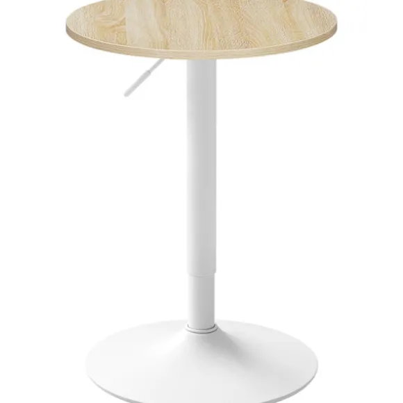 Rootz Højde Justerbar stangtabel - Bistro -bord - Runde sidebord - Skrab og vandtæt MDF - 52 cm Tabel Top x 69.5-91.5cm Højde