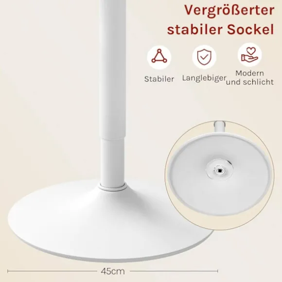 Rootz Højde Justerbar stangtabel - Bistro -bord - Runde sidebord - Skrab og vandtæt MDF - 52 cm Tabel Top x 69.5-91.5cm Højde