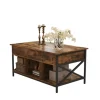 Rootz Højde Justerbart sofabord - Brun -sort - Stue Bord - Træspanel - Stål - 60 x 100 x (48-62) CM