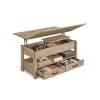 Rootz Højdejusterbart sofabord - Lift-top sofabord - Multifunktionelt bord - Opbevaringsløsning - 50 x 100 x 49,1/64,1 cm - Brun