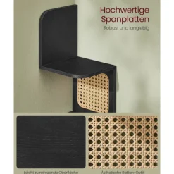 Rootz hjørnehylde - Flydende hylde - Vægmonteret hylde - Spånplade, PVC-plast - 20 cm x 20 cm x 126 cm - Ask sort - Letvægts - 3,2 kg