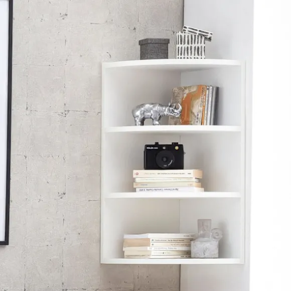 Rootz hjørnehylde hvid 30 x 60 x 30 cm WL5.843 væghylde i træ hjørne hængehylde - Træhylde til væggen Høj - Fritsvævende væghylde - Design dekorativ h | Fyndiq