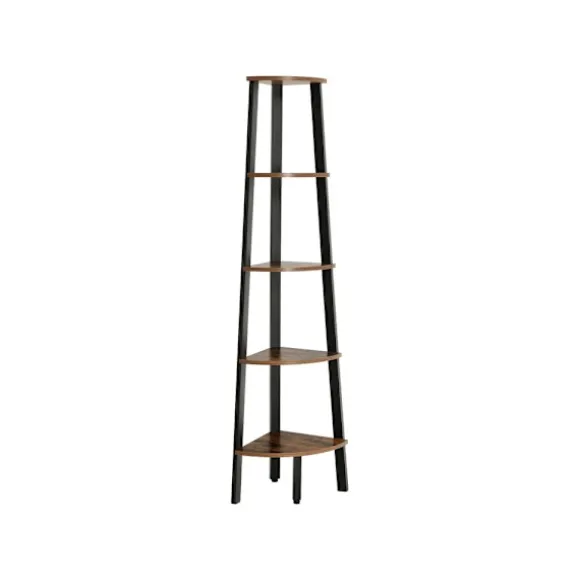 Rootz Hjørnehylde med 5 hylder - Flydende hylde - Industrielt design - Væghylde - Træhylde - Industriel hylde - Opbevaringshylde - Spånplade - Vintage | Fyndiq