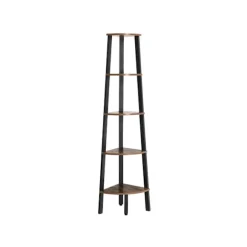 Rootz Hjørnehylde med 5 hylder - Flydende hylde - Industrielt design - Væghylde - Træhylde - Industriel hylde - Opbevaringshylde - Spånplade - Vintage | Fyndiq