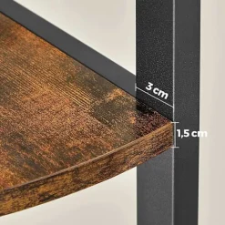 Rootz Hjørneskab - Reol - Hylde - Metal - Forarbejdet træ - Brun - Sort - 30 x 30 x 150 cm