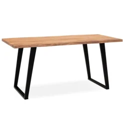 Rootz Håndlavet spisebord i akacietræ - massivt træbord - moderne design - U-formede metalben - 160 cm x 80 cm x 76 cm
