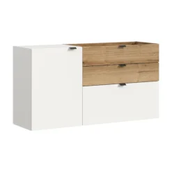 Rootz hængende kommode - vægmonteret opbevaring - hvid efterligning - rigelig opbevaring - 120x64x37cm