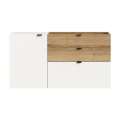 Rootz hængende kommode - vægmonteret opbevaring - hvid efterligning - rigelig opbevaring - 120x64x37cm