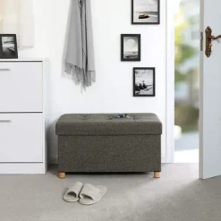 Rootz Hocker - Puf - Opbevaringsplads - Mørkegrå - 76 x 38 x 40 cm