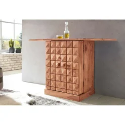 Rootz Home Bar - Fold-out Bar - Vitrineskab - Vinopbevaring - Drikkevareopbevaring - Massivt træ Acacia - Country Style - Barskab