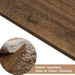 Rootz Home Barbord med vinhylde - Højt Bistrobord - Køkkenbord - Træmateriale - 91cm x 91cm x 49cm
