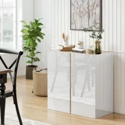 Rootz Hvid kommode - Skænk - Soft-Close døre - Justerbare hylder - 80x40x80 cm