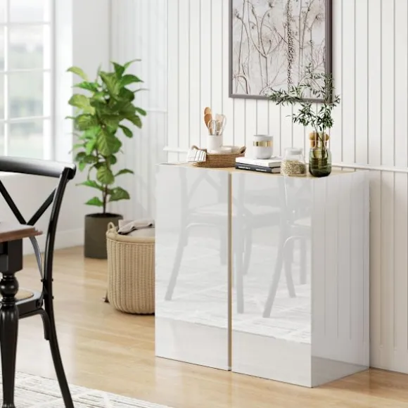 Rootz Hvid kommode - Skænk - Soft-Close døre - Justerbare hylder - 80x40x80 cm