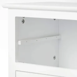 Rootz hvidt sengebord - Natbord - Opbevaringsskab - Rigelig opbevaringsplads - Elegant design - Holdbar - 40 cm x 60 cm x 30 cm