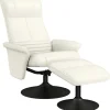Rootz hvilestol & afføring sæt - tv -lænestol - drejestol - ergonomisk komfort - hvid - 69L x 71W x 104H cm