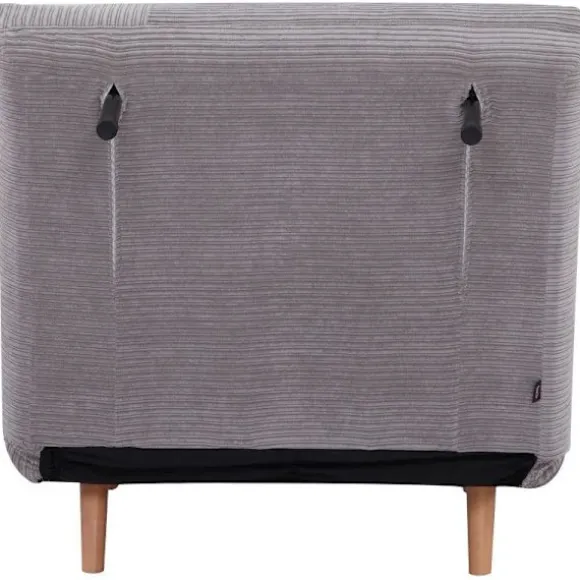 Rootz 2-i-1 lænestolsseng - Justerbar nakkestøtte - Corduroy Look - Grå - 82 cm x 8 cm x 83 cm