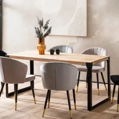 Rootz Industrial Dining Room Bord - Massivt bord - Rektangulært bord - Unikt håndlavet design - 180 cm x 90 cm x 76 cm