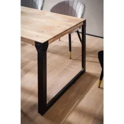 Rootz Industrial Spisebord - Massivt rektangelbord - Håndlavet træ - Beskyttende lak - 120 cm x 60 cm x 76 cm