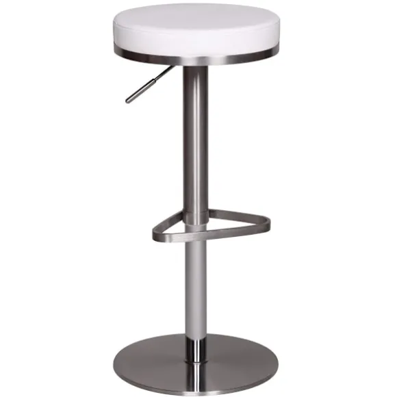 Rootz justerbar barstol - Moderne skammel - Højdejusterbar skammel - Rustfrit stål - Komfortable siddepladser - 57 cm x 36 cm x 82 cm
