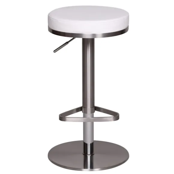 Rootz justerbar barstol - Moderne skammel - Højdejusterbar skammel - Rustfrit stål - Komfortable siddepladser - 57 cm x 36 cm x 82 cm