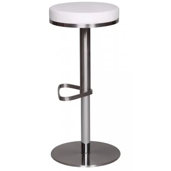 Rootz justerbar barstol - Moderne skammel - Højdejusterbar skammel - Rustfrit stål - Komfortable siddepladser - 57 cm x 36 cm x 82 cm