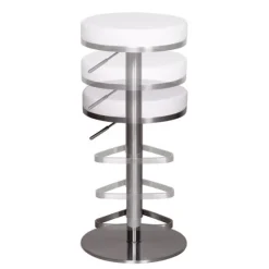 Rootz justerbar barstol - Moderne skammel - Højdejusterbar skammel - Rustfrit stål - Komfortable siddepladser - 57 cm x 36 cm x 82 cm