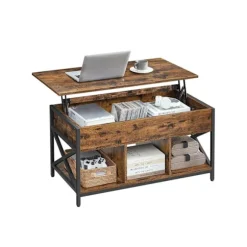 Rootz Justerbar sofabord - Brun -sort - Højde -justerbar bord - Træspanel - 50 x 100 cm x 46,5-62 cm