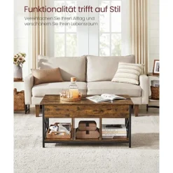Rootz Justerbar sofabord - Brun -sort - Højde -justerbar bord - Træspanel - 50 x 100 cm x 46,5-62 cm