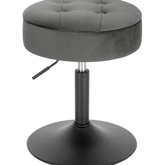 Rootz Justerbar Velvet Barstol - Skrankestol - Drejelig skammel - Holdbar, Moderne, Multifunktionel - Sædediameter 39,5 cm, Højde 49,5-65 cm, Basediam | Fyndiq