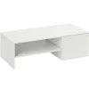 Rootz Justerbart Sofabord - Løftebord - Hvidt Opbevaringsbord - Glideflade, Skjult Opbevaring, Spånplade, Metalskinner, 110x52x36 cm