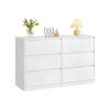 Rootz Kailyn Kommode med seks skuffer - Kommode - Opbevaringsenhed - Maksimerer soveværelsespladsen - Hvid - 40 x 119,4 x 75 cm