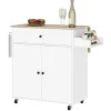 Rootz Kitchen Cart med skuffe - Kitchen Island - Serveringsvogn - Alsidig opbevaring - 106 cm x 42 cm x 87 cm