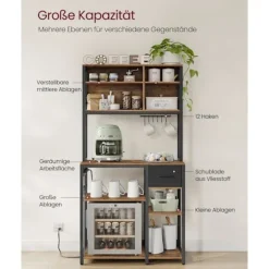Rootz Kitchen hylde - Opbevaringsstativ - Arrangør - Vintage Design - 40 cm x 80 cm x 180,4 cm