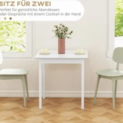 Rootz Køkkenbord - Spisebord - Firkantet bord - Moderne Design - Massivt fyrretræ - 75cm x 75cm x 76cm - Hvid