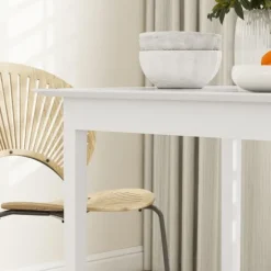 Rootz Køkkenbord - Spisebord - Firkantet bord - Moderne Design - Massivt fyrretræ - 75cm x 75cm x 76cm - Hvid