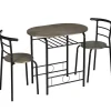 Rootz køkkenbordssæt - spisestuesæt - 3-delt bistrosæt - 1 bord - 2 stole - MDF/metal - Sort - 80 cm x 53 cm x 74,5 cm