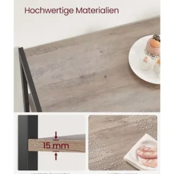 Rootz Køkkenhylde - Organizerstativ - Opbevaringsenhed - Spånpladestål - Greige Sort - 35cm x 80cm x 95cm - 20kg Kapacitet