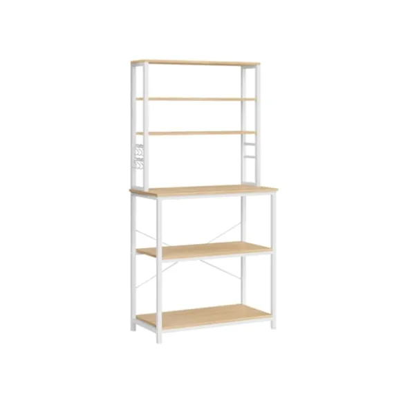 Rootz køkkenhylde med 6 hylder og 6 kroge - Pantry-stativ - Opbevaringsorganisator - Spånplader og stål - 40 cm x 80 cm x 167 cm