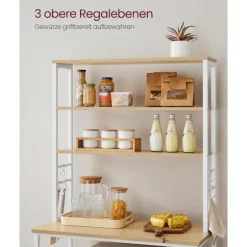 Rootz køkkenhylde med 6 hylder og 6 kroge - Pantry-stativ - Opbevaringsorganisator - Spånplader og stål - 40 cm x 80 cm x 167 cm